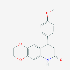molecular formula C18H17NO4 B4232048 9-(4-methoxyphenyl)-2,3,8,9-tetrahydro[1,4]dioxino[2,3-g]quinolin-7(6H)-one 