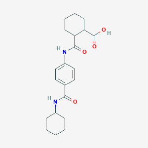 molecular formula C21H28N2O4 B4232056 2-[({4-[(cyclohexylamino)carbonyl]phenyl}amino)carbonyl]cyclohexanecarboxylic acid 