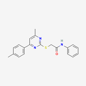 2-{[4-methyl-6-(4-methylphenyl)-2-pyrimidinyl]thio}-N-phenylacetamide