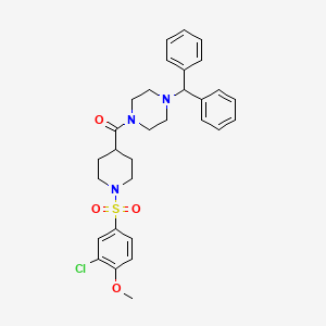 molecular formula C30H34ClN3O4S B4232059 1-({1-[(3-chloro-4-methoxyphenyl)sulfonyl]-4-piperidinyl}carbonyl)-4-(diphenylmethyl)piperazine 