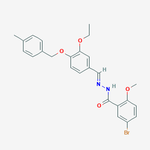 molecular formula C25H25BrN2O4 B423209 5-bromo-N'-{3-ethoxy-4-[(4-methylbenzyl)oxy]benzylidene}-2-methoxybenzohydrazide 