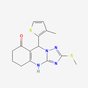 9-(3-methyl-2-thienyl)-2-(methylthio)-5,6,7,9-tetrahydro[1,2,4]triazolo[5,1-b]quinazolin-8(4H)-one