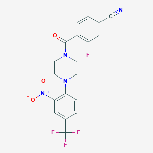 3-fluoro-4-({4-[2-nitro-4-(trifluoromethyl)phenyl]-1-piperazinyl}carbonyl)benzonitrile