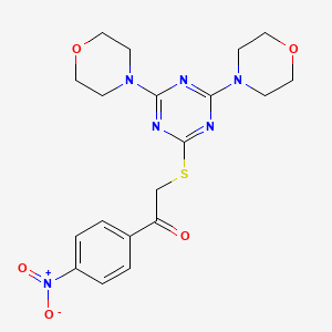 2-[(4,6-di-4-morpholinyl-1,3,5-triazin-2-yl)thio]-1-(4-nitrophenyl)ethanone