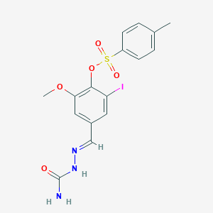 4-[(E)-(2-carbamoylhydrazinylidene)methyl]-2-iodo-6-methoxyphenyl 4-methylbenzenesulfonate