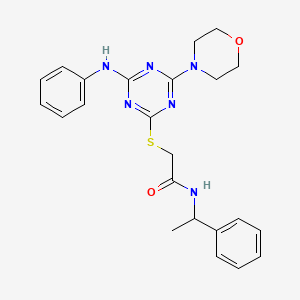 2-{[4-anilino-6-(4-morpholinyl)-1,3,5-triazin-2-yl]thio}-N-(1-phenylethyl)acetamide