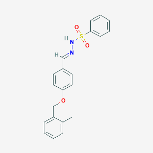 molecular formula C21H20N2O3S B423213 N'-{4-[(2-methylbenzyl)oxy]benzylidene}benzenesulfonohydrazide 