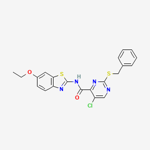2-(benzylthio)-5-chloro-N-(6-ethoxy-1,3-benzothiazol-2-yl)-4-pyrimidinecarboxamide
