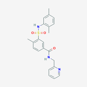 3-{[(2,5-dimethylphenyl)amino]sulfonyl}-4-methyl-N-(2-pyridinylmethyl)benzamide