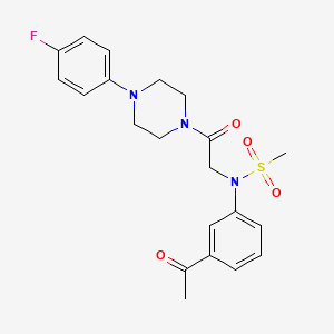 molecular formula C21H24FN3O4S B4232188 N-(3-acetylphenyl)-N-{2-[4-(4-fluorophenyl)-1-piperazinyl]-2-oxoethyl}methanesulfonamide 