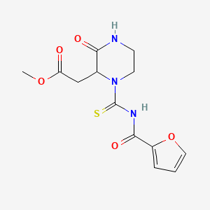 molecular formula C13H15N3O5S B4232202 methyl {1-[(2-furoylamino)carbonothioyl]-3-oxo-2-piperazinyl}acetate 