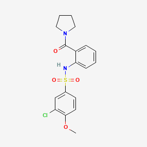 molecular formula C18H19ClN2O4S B4232209 3-chloro-4-methoxy-N-[2-(1-pyrrolidinylcarbonyl)phenyl]benzenesulfonamide 