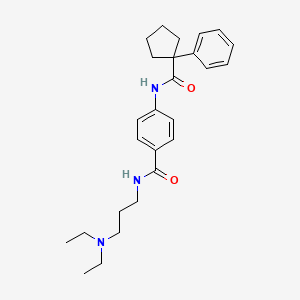 molecular formula C26H35N3O2 B4232216 N-[3-(diethylamino)propyl]-4-{[(1-phenylcyclopentyl)carbonyl]amino}benzamide 