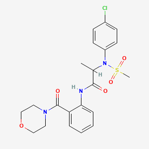 molecular formula C21H24ClN3O5S B4232242 N~2~-(4-chlorophenyl)-N~2~-(methylsulfonyl)-N~1~-[2-(4-morpholinylcarbonyl)phenyl]alaninamide 