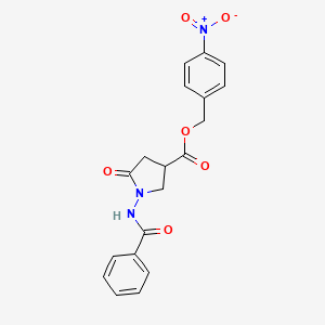 molecular formula C19H17N3O6 B4232281 4-nitrobenzyl 1-(benzoylamino)-5-oxo-3-pyrrolidinecarboxylate 