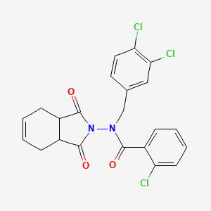 molecular formula C22H17Cl3N2O3 B4232283 2-chloro-N-(3,4-dichlorobenzyl)-N-(1,3-dioxo-1,3,3a,4,7,7a-hexahydro-2H-isoindol-2-yl)benzamide 