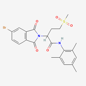 molecular formula C22H23BrN2O5S B4232292 2-(5-bromo-1,3-dioxo-1,3-dihydro-2H-isoindol-2-yl)-N-mesityl-4-(methylsulfonyl)butanamide 