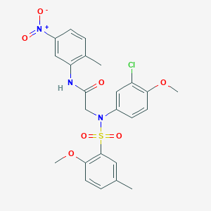 N~2~-(3-chloro-4-methoxyphenyl)-N~2~-[(2-methoxy-5-methylphenyl)sulfonyl]-N~1~-(2-methyl-5-nitrophenyl)glycinamide