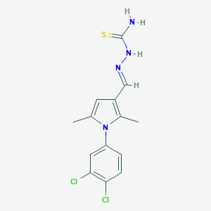 molecular formula C14H14Cl2N4S B423232 1-(3,4-dichlorophenyl)-2,5-dimethyl-1H-pyrrole-3-carbaldehyde thiosemicarbazone 