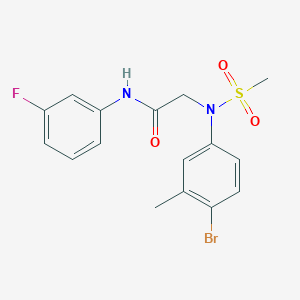 molecular formula C16H16BrFN2O3S B4232326 N~2~-(4-bromo-3-methylphenyl)-N~1~-(3-fluorophenyl)-N~2~-(methylsulfonyl)glycinamide 