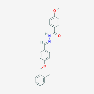 molecular formula C23H22N2O3 B423233 4-methoxy-N'-{4-[(2-methylbenzyl)oxy]benzylidene}benzohydrazide 