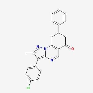 3-(4-chlorophenyl)-2-methyl-8-phenyl-8,9-dihydropyrazolo[1,5-a]quinazolin-6(7H)-one