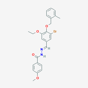 molecular formula C25H25BrN2O4 B423234 N'-{3-bromo-5-ethoxy-4-[(2-methylbenzyl)oxy]benzylidene}-4-methoxybenzohydrazide 