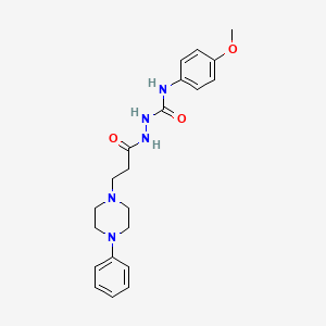 molecular formula C21H27N5O3 B4232344 N-(4-methoxyphenyl)-2-[3-(4-phenyl-1-piperazinyl)propanoyl]hydrazinecarboxamide 