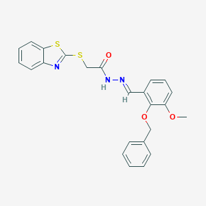 molecular formula C24H21N3O3S2 B423237 2-(1,3-benzothiazol-2-ylsulfanyl)-N'-[2-(benzyloxy)-3-methoxybenzylidene]acetohydrazide 