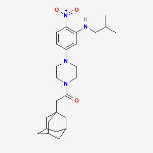 molecular formula C26H38N4O3 B4232384 5-[4-(1-adamantylacetyl)-1-piperazinyl]-N-isobutyl-2-nitroaniline 