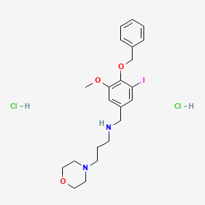molecular formula C22H31Cl2IN2O3 B4232396 N-[4-(benzyloxy)-3-iodo-5-methoxybenzyl]-3-(4-morpholinyl)-1-propanamine dihydrochloride 