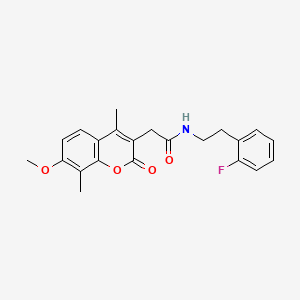 molecular formula C22H22FNO4 B4232411 N-[2-(2-fluorophenyl)ethyl]-2-(7-methoxy-4,8-dimethyl-2-oxo-2H-chromen-3-yl)acetamide 