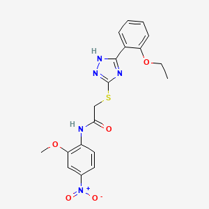 molecular formula C19H19N5O5S B4232413 2-{[5-(2-ethoxyphenyl)-4H-1,2,4-triazol-3-yl]thio}-N-(2-methoxy-4-nitrophenyl)acetamide 