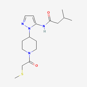 molecular formula C16H26N4O2S B4232430 3-methyl-N-(1-{1-[(methylthio)acetyl]-4-piperidinyl}-1H-pyrazol-5-yl)butanamide 