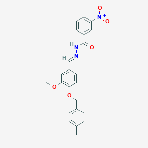 molecular formula C23H21N3O5 B423244 3-nitro-N'-{3-methoxy-4-[(4-methylbenzyl)oxy]benzylidene}benzohydrazide 