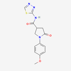 molecular formula C14H14N4O3S B4232447 1-(4-methoxyphenyl)-5-oxo-N-1,3,4-thiadiazol-2-yl-3-pyrrolidinecarboxamide 