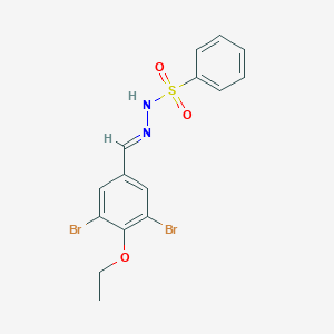 molecular formula C15H14Br2N2O3S B423248 N'-(3,5-dibromo-4-ethoxybenzylidene)benzenesulfonohydrazide 
