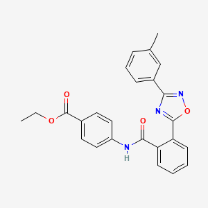 molecular formula C25H21N3O4 B4232494 ethyl 4-({2-[3-(3-methylphenyl)-1,2,4-oxadiazol-5-yl]benzoyl}amino)benzoate 