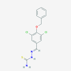 molecular formula C15H13Cl2N3OS B423252 (2E)-2-[4-(benzyloxy)-3,5-dichlorobenzylidene]hydrazinecarbothioamide 