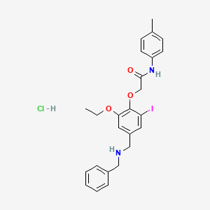 molecular formula C25H28ClIN2O3 B4232520 2-{4-[(benzylamino)methyl]-2-ethoxy-6-iodophenoxy}-N-(4-methylphenyl)acetamide hydrochloride 