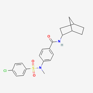molecular formula C21H23ClN2O3S B4232534 N-bicyclo[2.2.1]hept-2-yl-4-[[(4-chlorophenyl)sulfonyl](methyl)amino]benzamide 