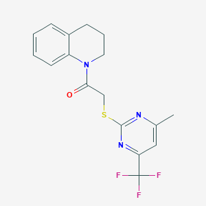 molecular formula C17H16F3N3OS B4232536 1-({[4-methyl-6-(trifluoromethyl)-2-pyrimidinyl]thio}acetyl)-1,2,3,4-tetrahydroquinoline 