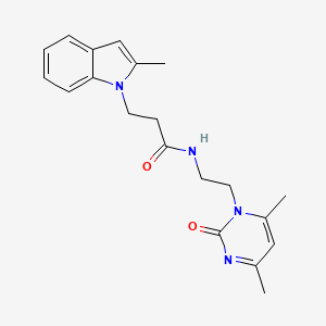 molecular formula C20H24N4O2 B4232538 N-[2-(4,6-dimethyl-2-oxopyrimidin-1(2H)-yl)ethyl]-3-(2-methyl-1H-indol-1-yl)propanamide 