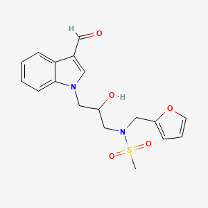molecular formula C18H20N2O5S B4232553 N-[3-(3-formyl-1H-indol-1-yl)-2-hydroxypropyl]-N-(2-furylmethyl)methanesulfonamide 