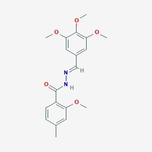 molecular formula C19H22N2O5 B423256 2-methoxy-4-methyl-N'-(3,4,5-trimethoxybenzylidene)benzohydrazide 