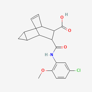 molecular formula C18H18ClNO4 B4232569 7-{[(5-chloro-2-methoxyphenyl)amino]carbonyl}tricyclo[3.2.2.0~2,4~]non-8-ene-6-carboxylic acid 