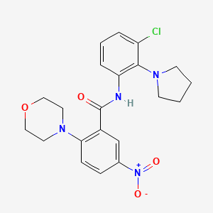 molecular formula C21H23ClN4O4 B4232571 N-[3-chloro-2-(1-pyrrolidinyl)phenyl]-2-(4-morpholinyl)-5-nitrobenzamide 