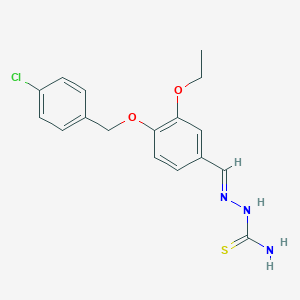 molecular formula C17H18ClN3O2S B423259 4-[(4-Chlorobenzyl)oxy]-3-ethoxybenzaldehyde thiosemicarbazone 