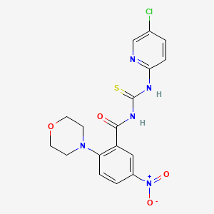 molecular formula C17H16ClN5O4S B4232605 N-{[(5-chloro-2-pyridinyl)amino]carbonothioyl}-2-(4-morpholinyl)-5-nitrobenzamide 