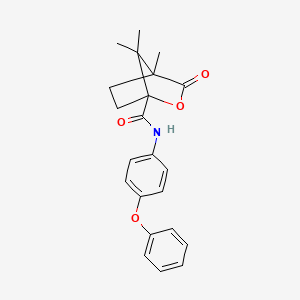 molecular formula C22H23NO4 B4232610 4,7,7-trimethyl-3-oxo-N-(4-phenoxyphenyl)-2-oxabicyclo[2.2.1]heptane-1-carboxamide 